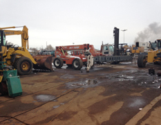 ground view of the construction equipment
