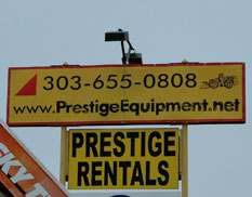 Prestige rentals sales sign