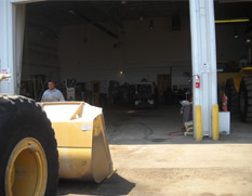 komatsu equipment in shop