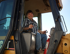 preston inside of CAT machinery