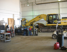 CAT equipment being worked on