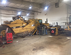 CAT machinery from side view