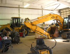 JLG machinery inside the shop